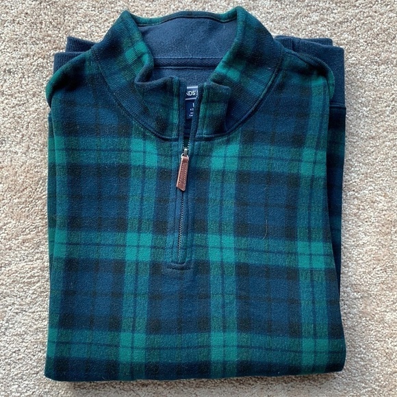 Lands End plaid quarter zip pullover - Picture 1 of 6